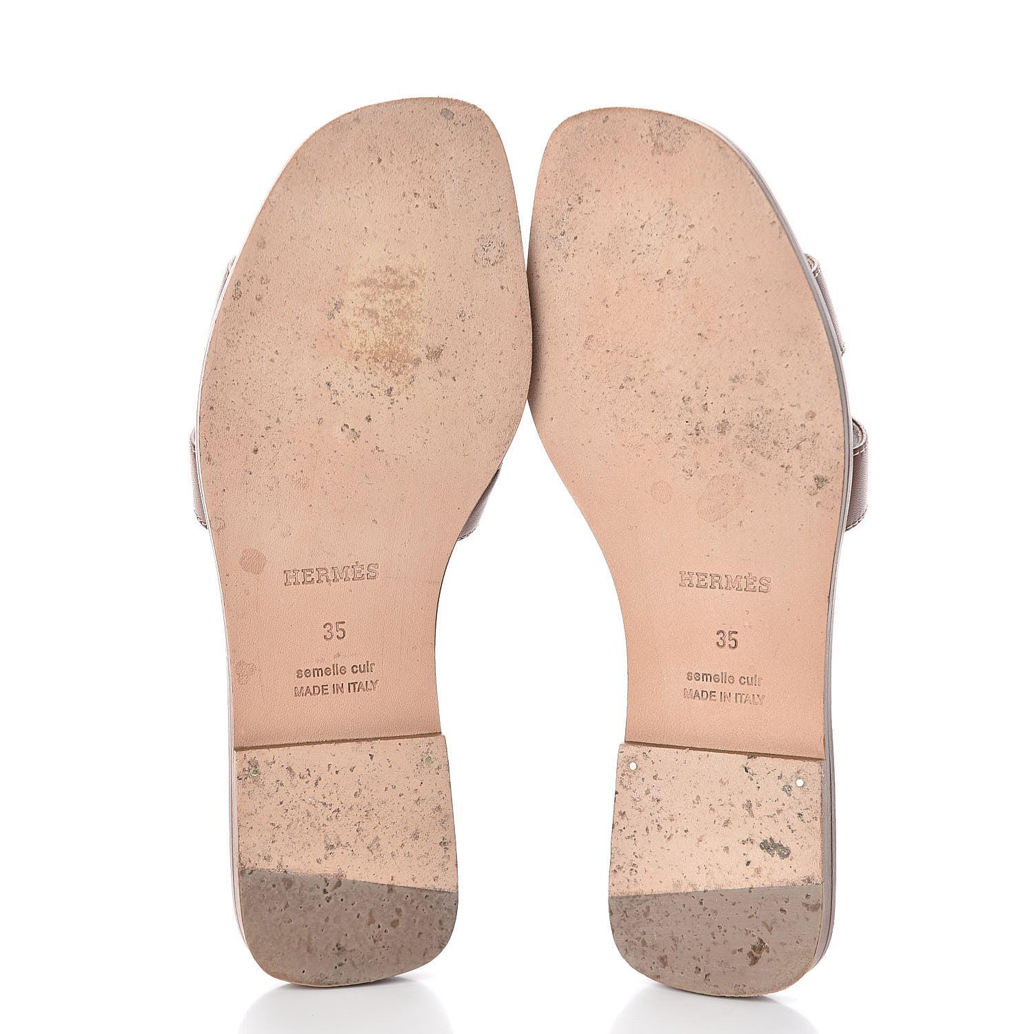 Hermes Box Calfskin Oran Sandals 35 Gold 7 of 8