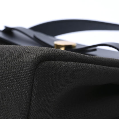 Hermes Military Toile Vache Hunter Herbag Zip Retourne 20 Dark Bronze Black 9 of 10