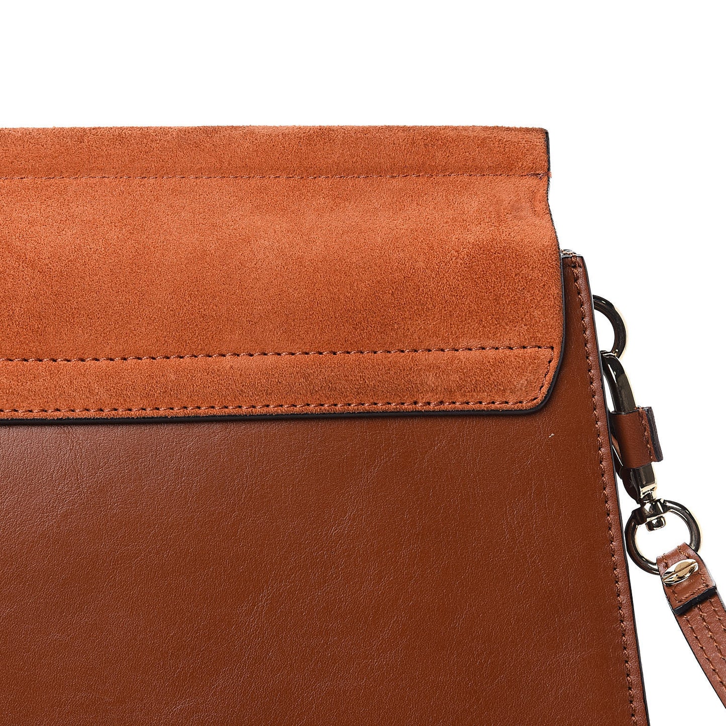 Suede Calfskin Medium Faye Shoulder Bag Tobacco