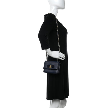 Salvatore Ferragamo Printed Calfskin Ginny Crossbody Bag Oxford Blue 2 of 12