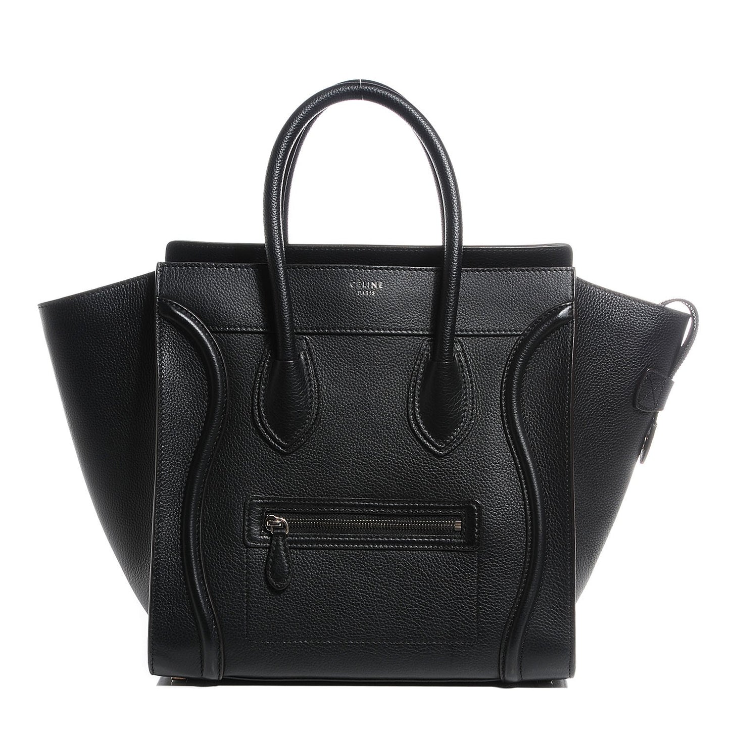 Drummed Calfskin Mini Luggage Black