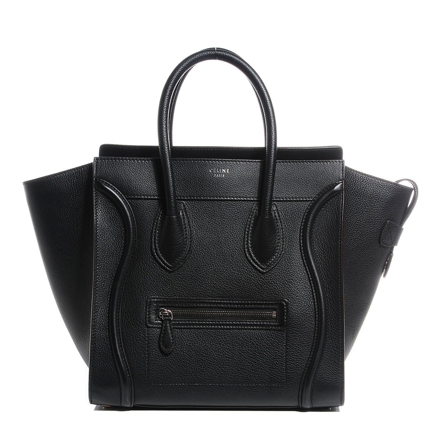 Celine Drummed Calfskin Mini Luggage Black 1 of 8