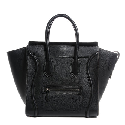 Celine Drummed Calfskin Mini Luggage Black 1 of 8