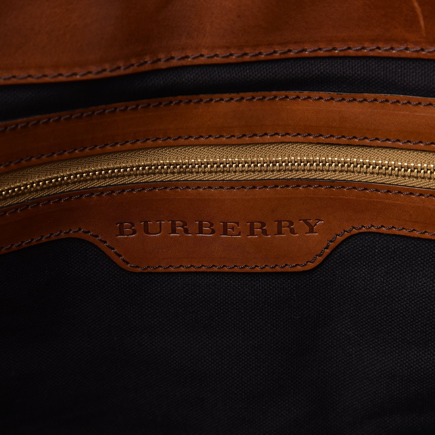 Burberry House Check Bridle Calfskin Medium Whipstitch Tote Light Tan 6 of 11