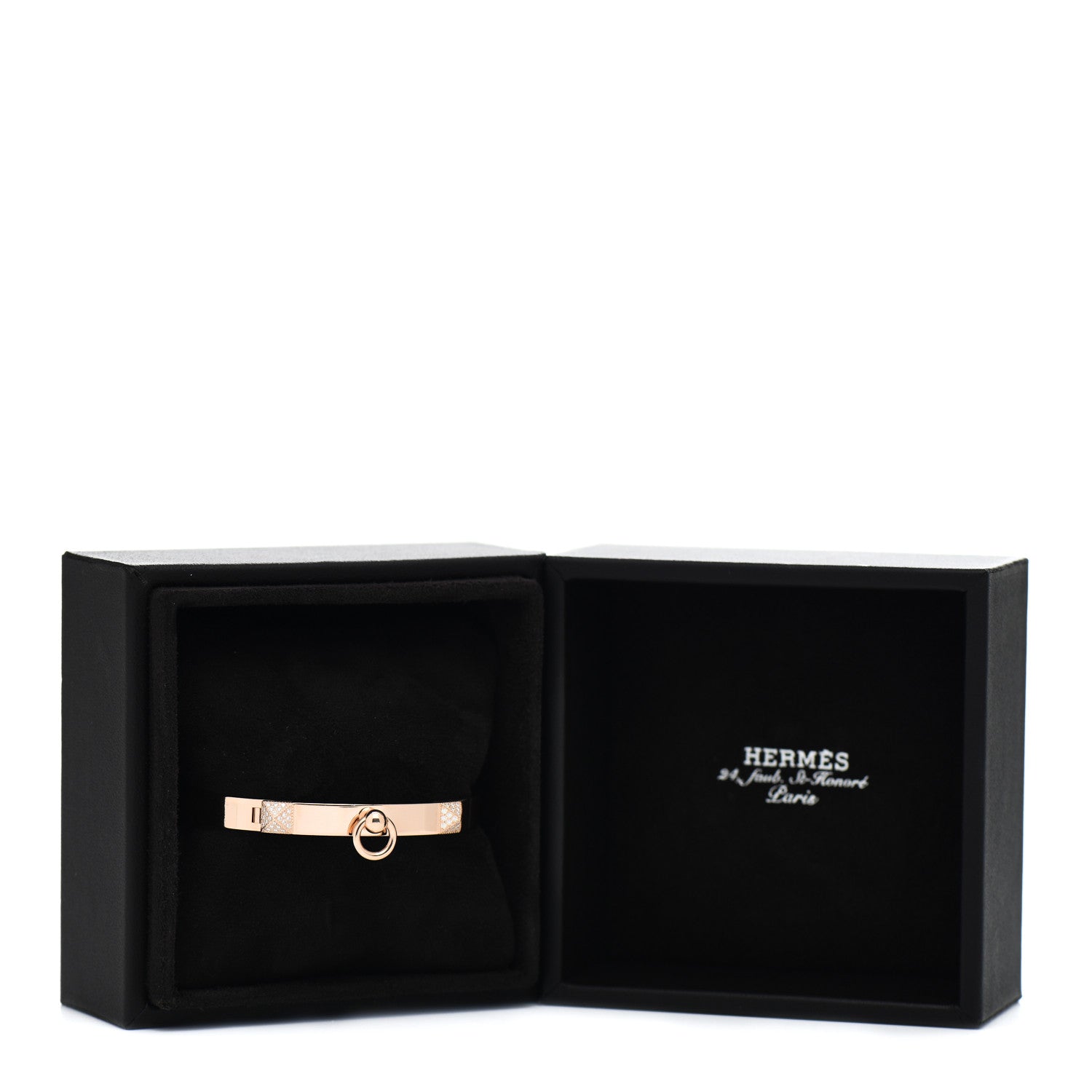 Hermes 18K Rose Gold Diamond PM Collier De Chien Bracelet SH 5 of 5