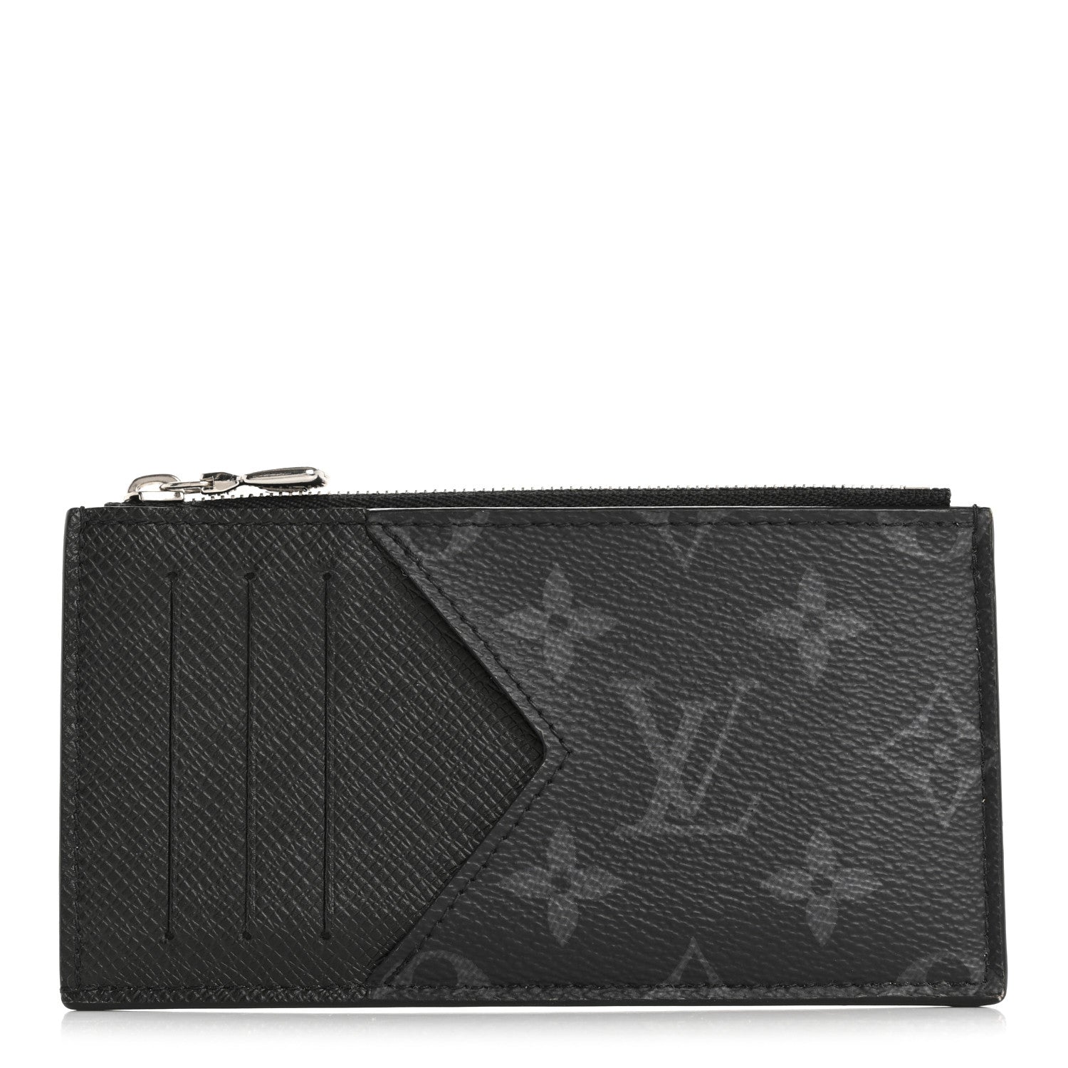 Louis Vuitton Monogram Eclipse Taiga Coin Card Holder Black 1 of 10