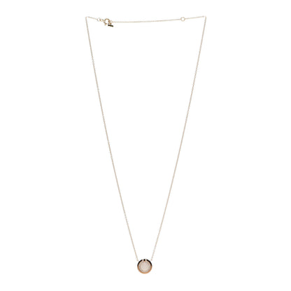 Tiffany 18K Yellow Gold Diamond Mother of Pearl Small T Circle Pendant Necklace 3 of 6