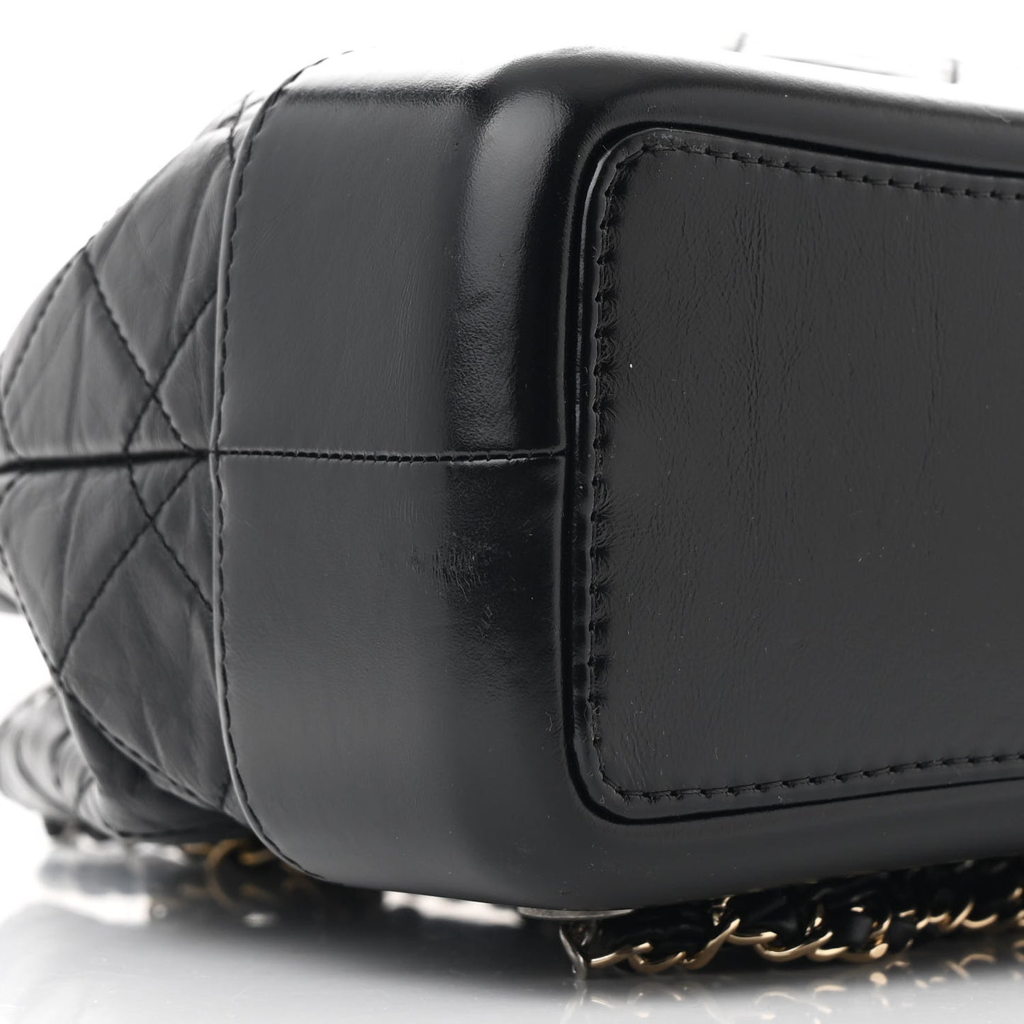 Aged Calfskin Quilted Small Gabrielle Backpack Black