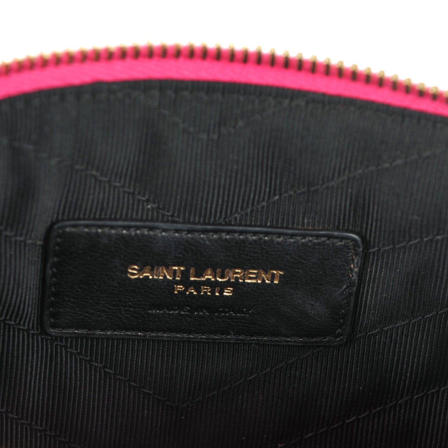 Calfskin Matelasse Chevron Monogram A5 Wristlet Bubblegum