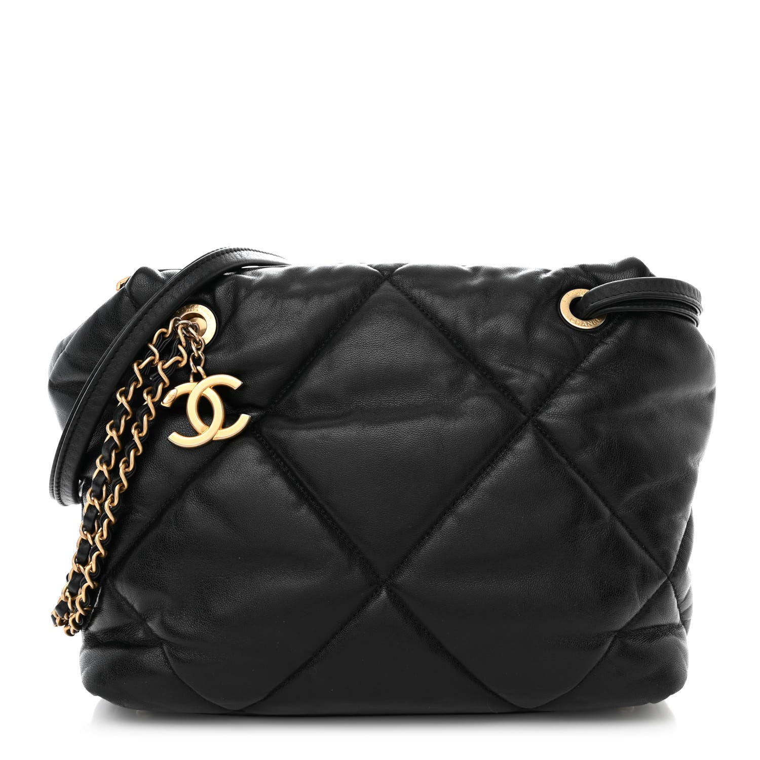 Chanel Lambskin Quilted Medium Bowling Bag Black 1 of 14
