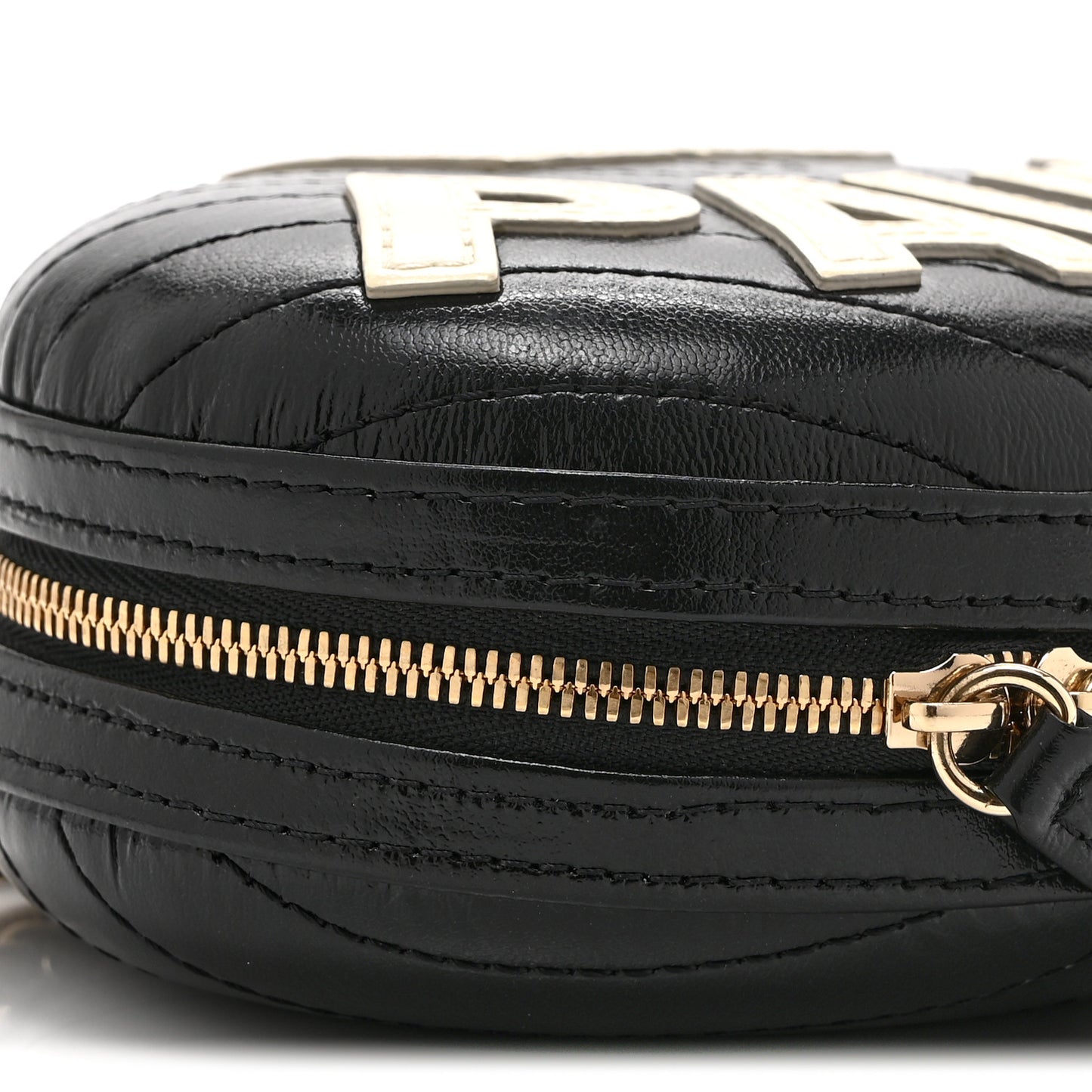 Lambskin Embroidered Chevron Quilted La Pausa Tassel Clutch Black