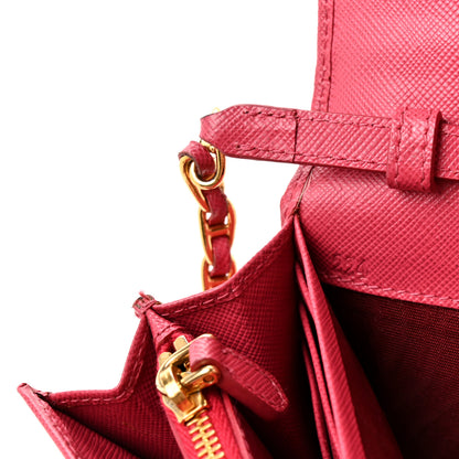 Prada Saffiano Wallet on Chain Peonia 7 of 13