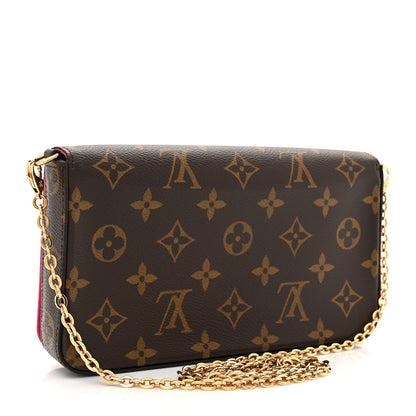 Louis Vuitton Monogram 2021 Christmas Animation Hollywood Pochette Felicie Chain Wallet Fuchsia 3 of 12