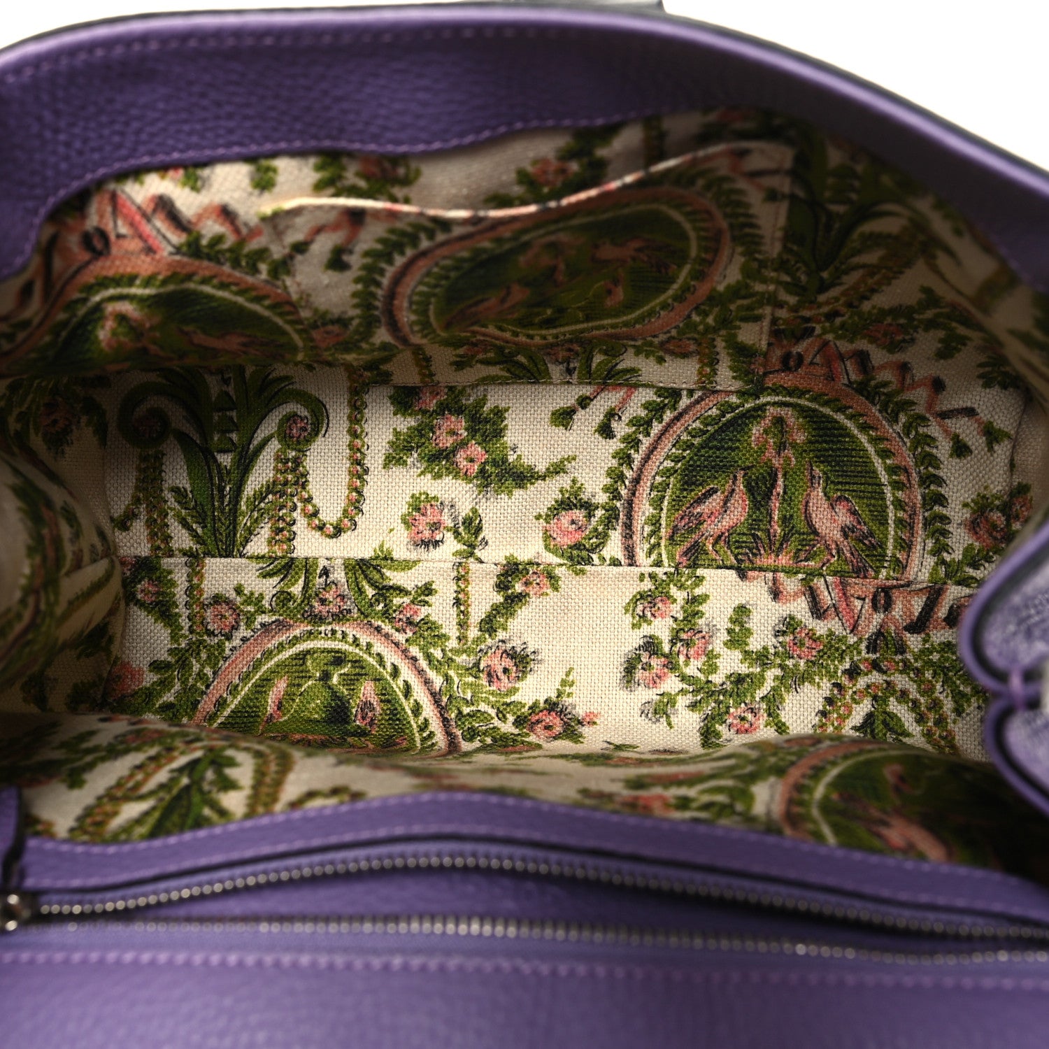 Gucci Cellarius Calfskin Small Bamboo Daily Top Handle Bag Purple 5 of 9