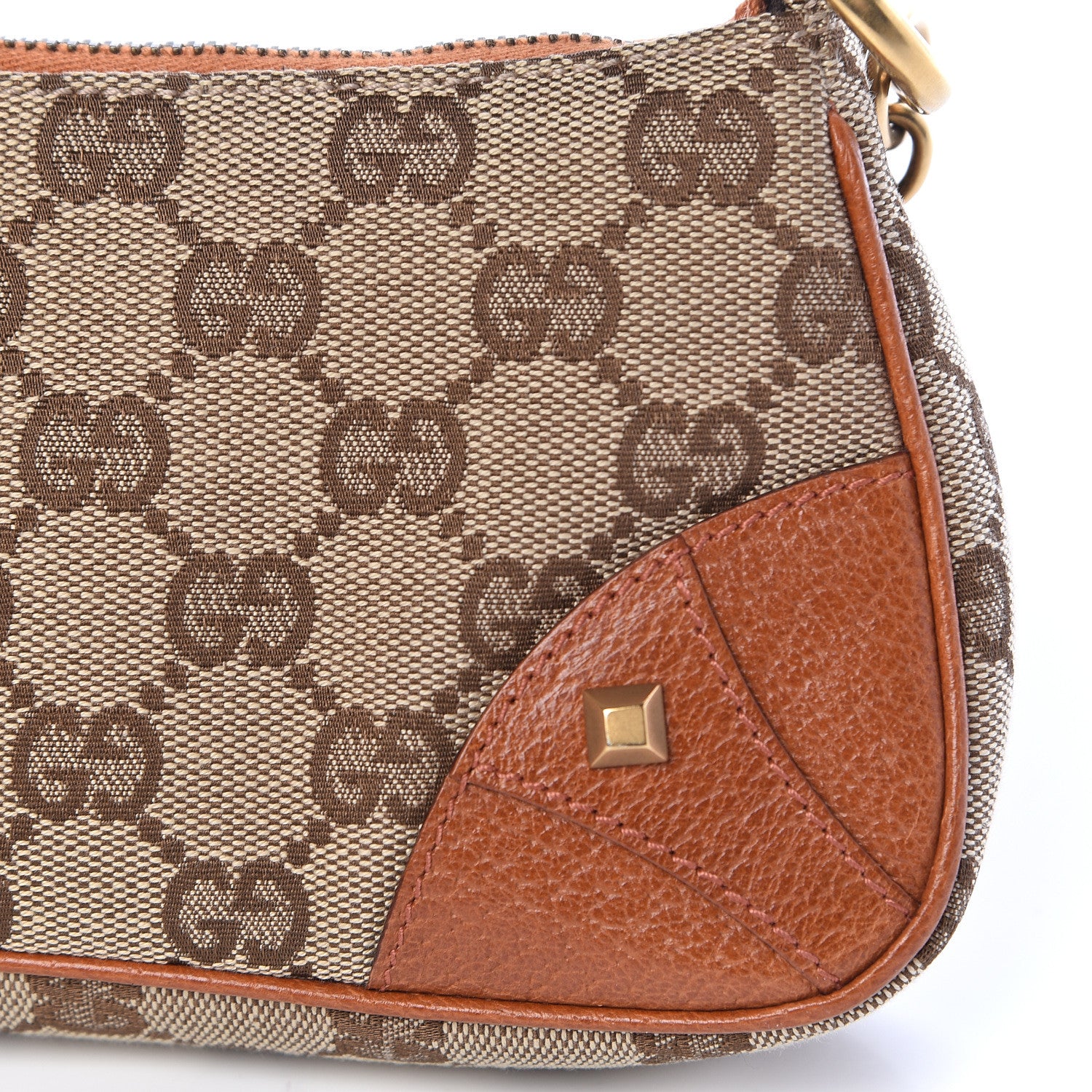 Gucci Monogram Horsebit Nail Chain Pochette Orange 10 of 10