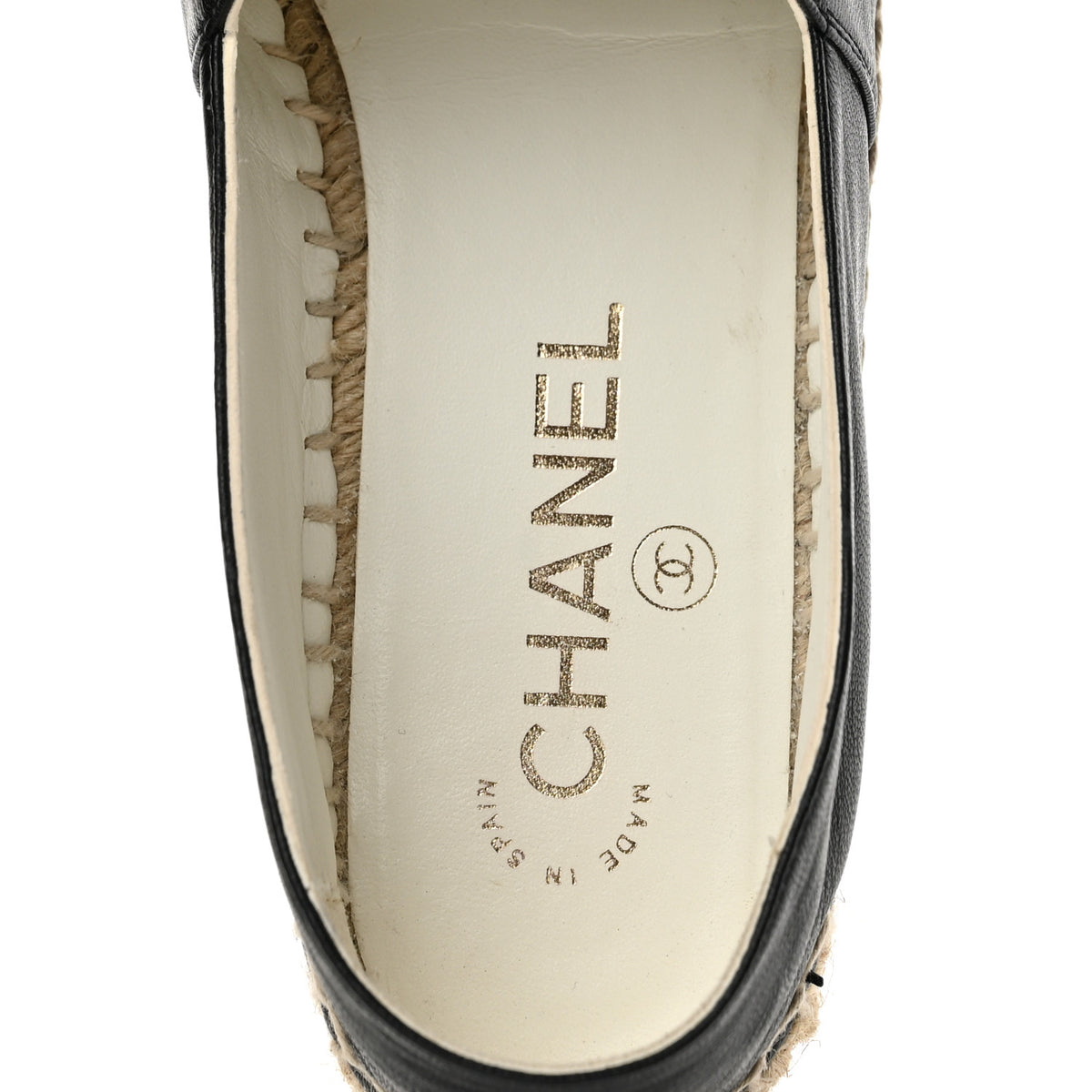 Chanel Lambskin CC Espadrilles 37 Black White Dark Grey 8 of 11