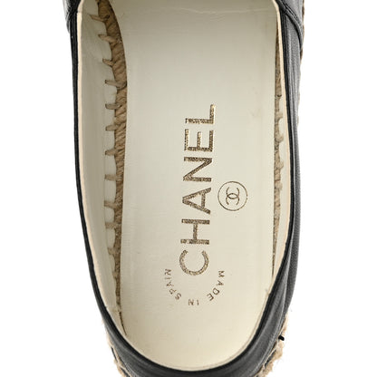 Chanel Lambskin CC Espadrilles 37 Black White Dark Grey 8 of 11
