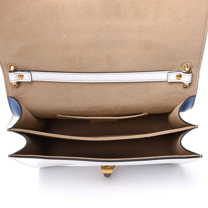 Fendi X FILA Vitello Liberty Mania Bi-Color FF 1974 Embossed Kan I Shoulder Bag White Nebula Multicolor 5 of 10