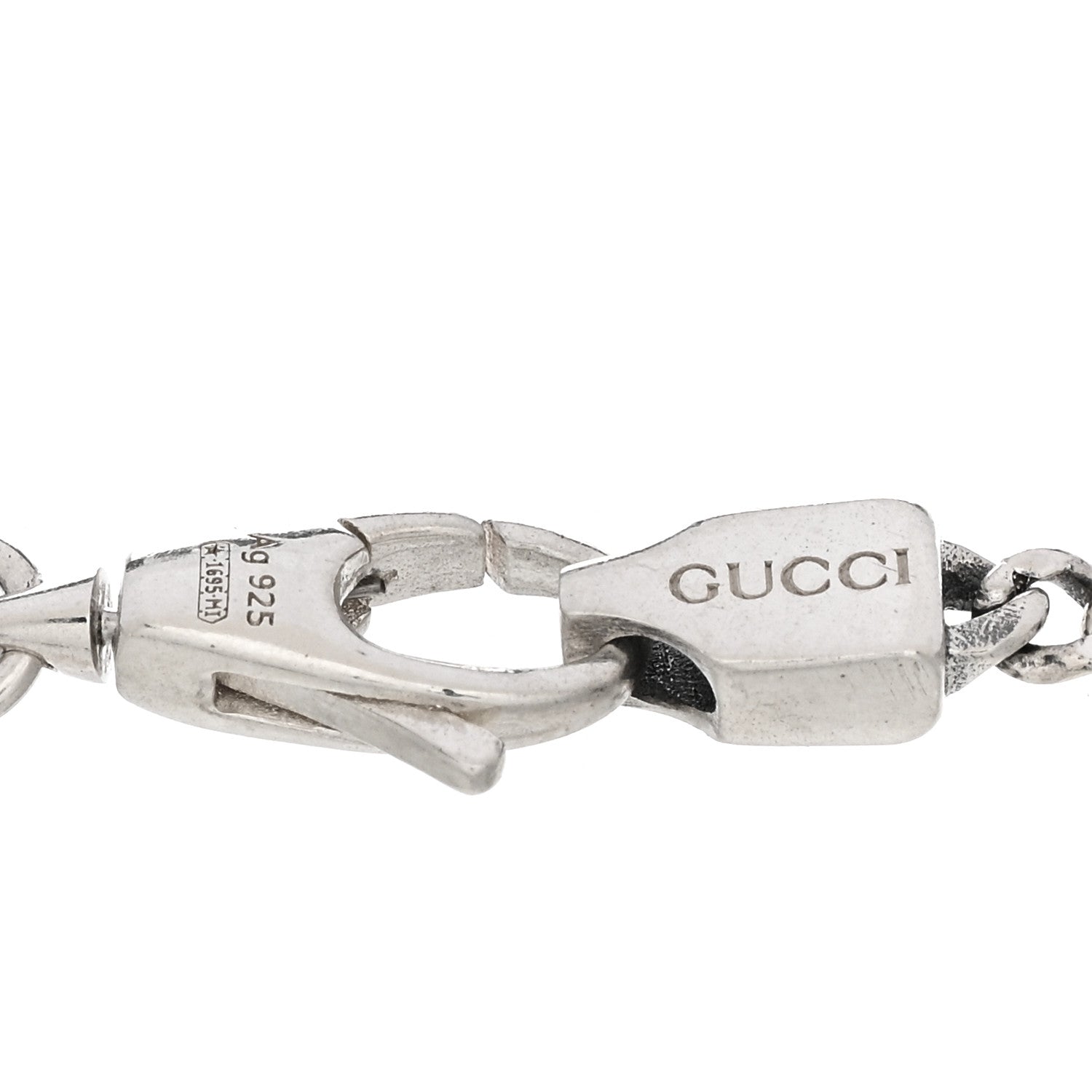 Gucci Sterling Silver Enamel Thin Interlocking G Bracelet Black 3 of 3