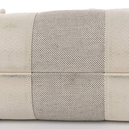 Chloe Cotton Calfskin Large Woody Ribbon Tote White Brown 9 of 9