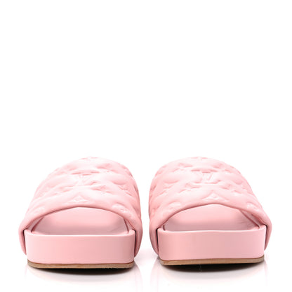 Louis Vuitton Lambskin Embossed Monogram Jumbo Flatform Mule Sandals 39 Rose Clair 2 of 8