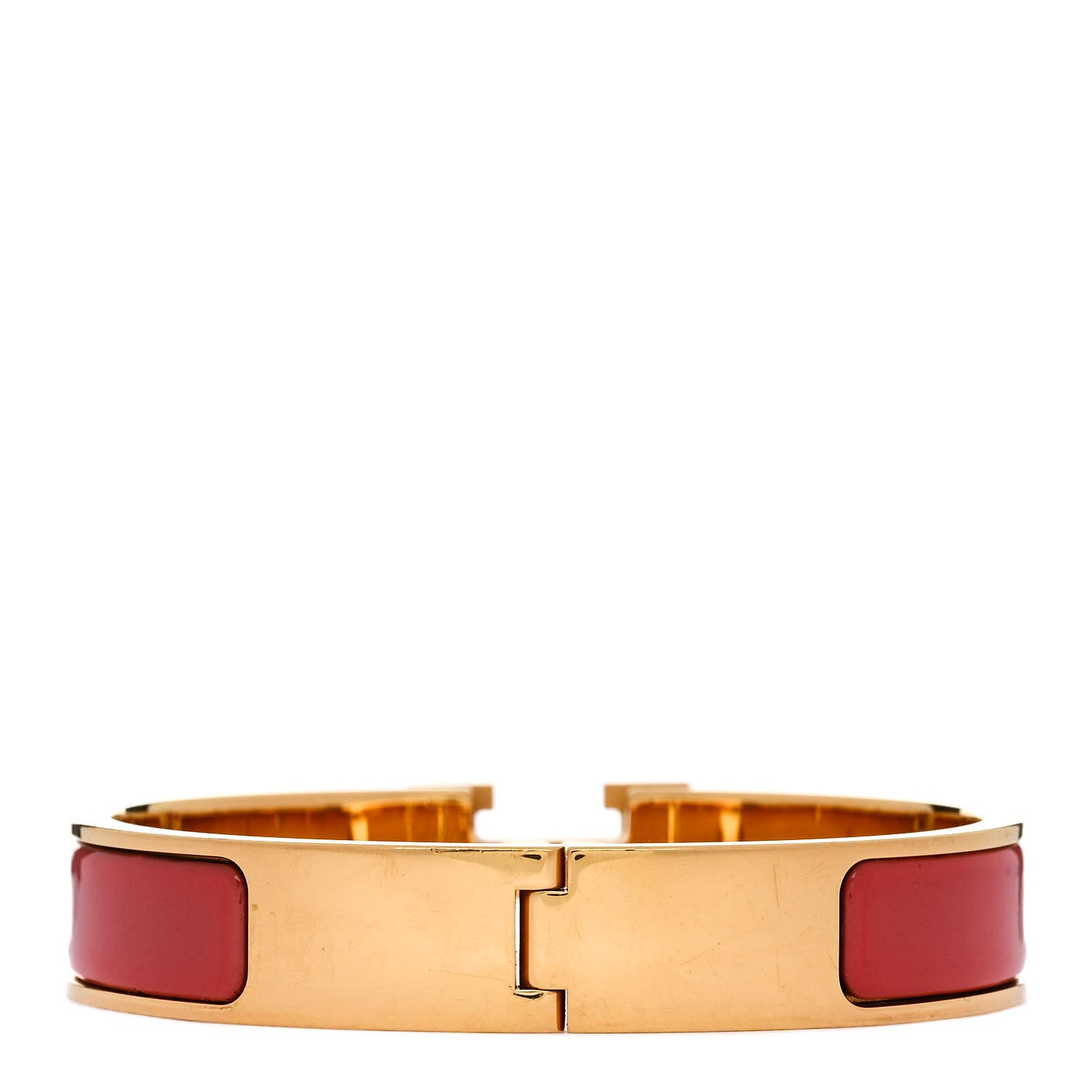 Hermes Enamel Narrow Clic Clac H Bracelet PM Orange Papaye 3 of 5
