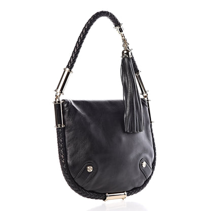 Gucci Calfskin Small Britt Tassel Shoulder Bag Black 3 of 9