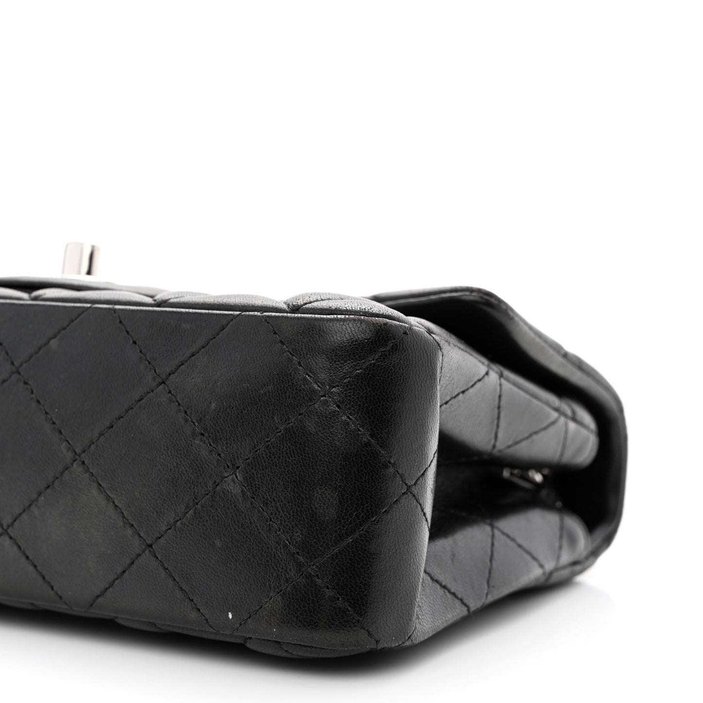 Lambskin Quilted Mini Rectangular Flap Black