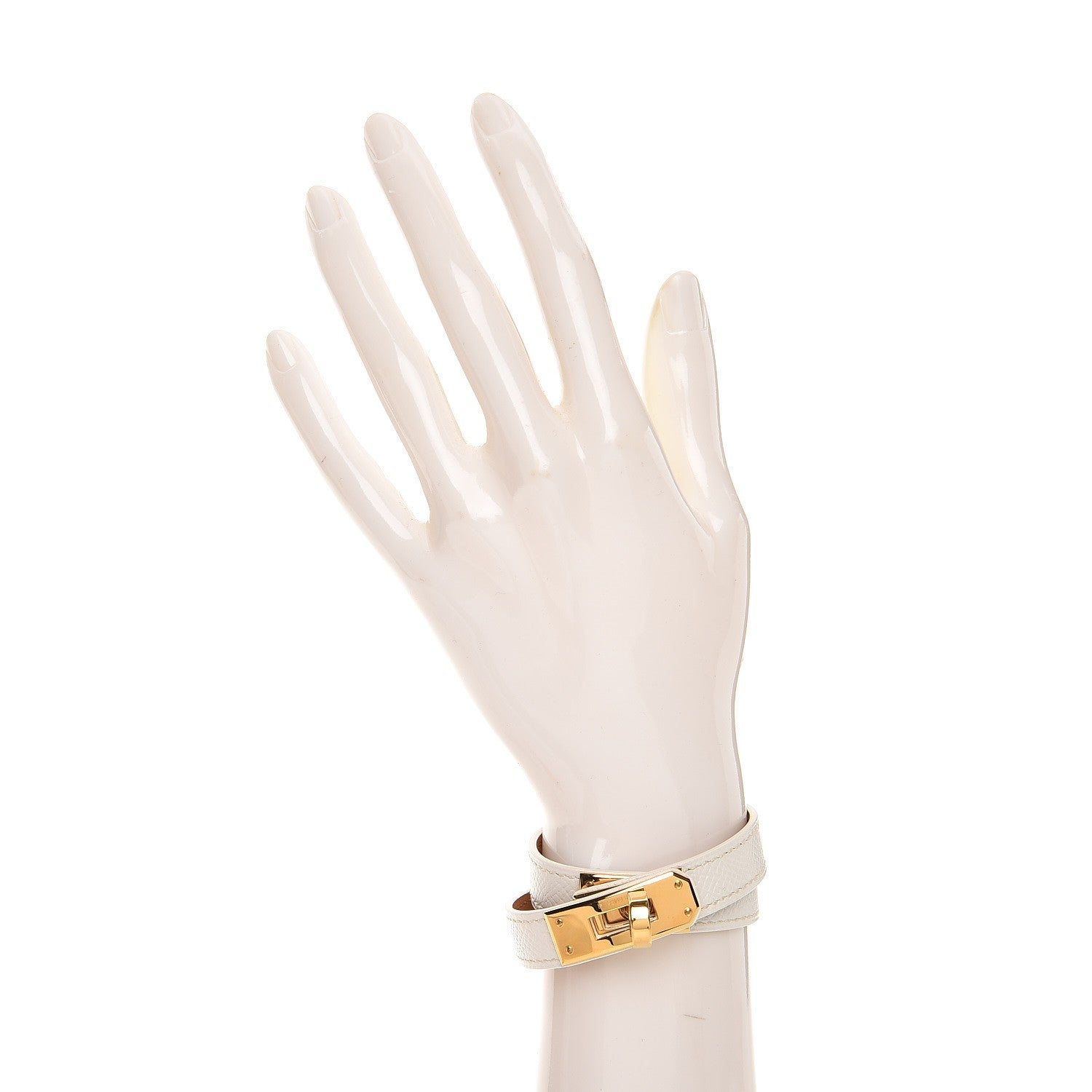 Hermes Epsom Kelly Double Tour Bracelet XS White 2 of 6