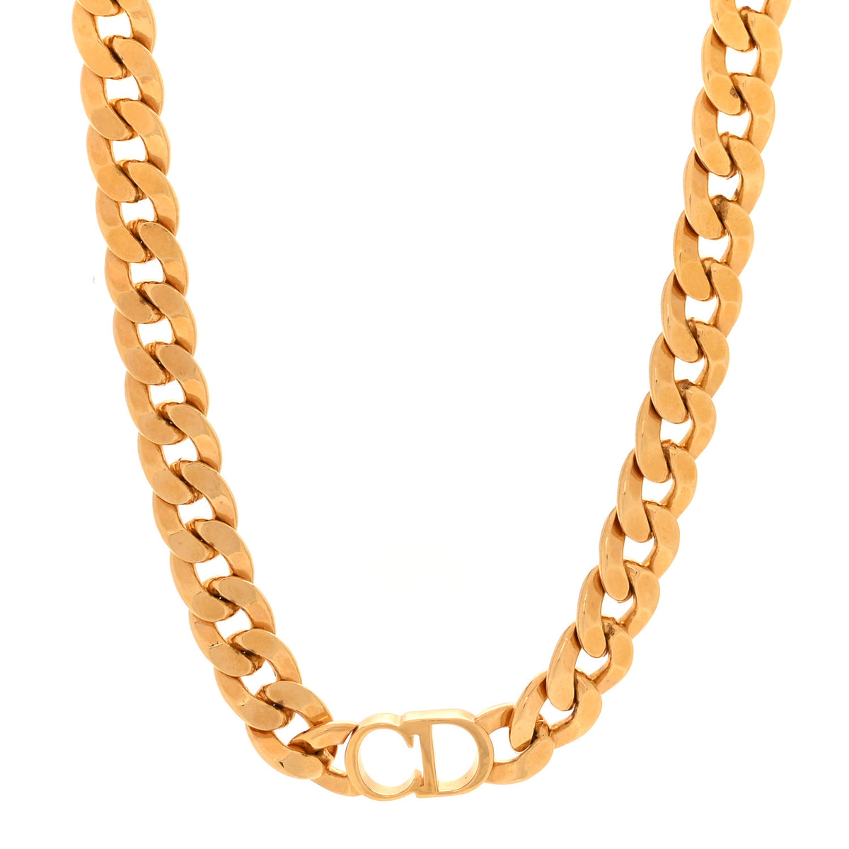 Christian Dior Metal Danseuse Etoile Chain Choker Necklace Gold 1 of 5