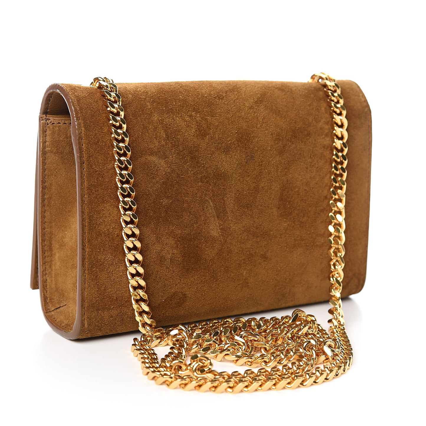 Suede Small Classic Monogram Kate Tassel Satchel Light Ochre