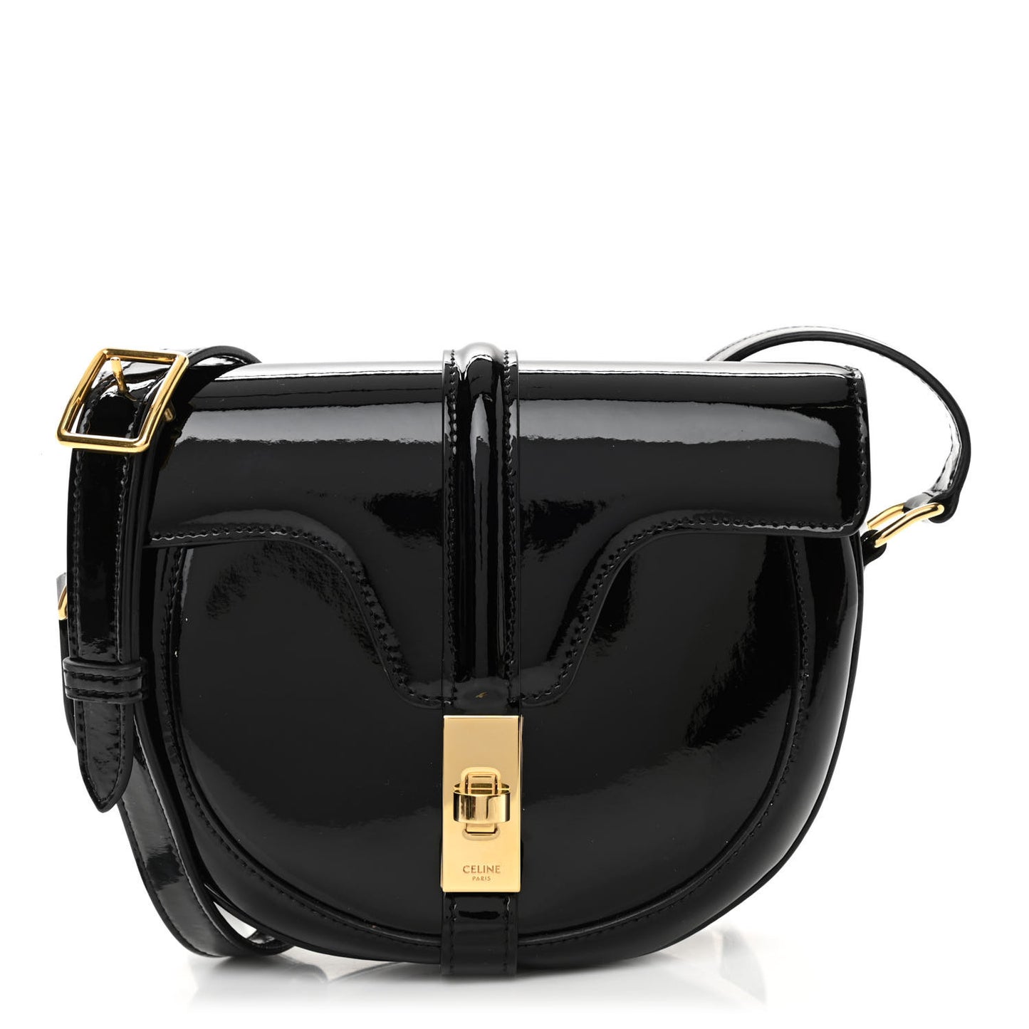 Patent Calfskin Besace Small 16 Black
