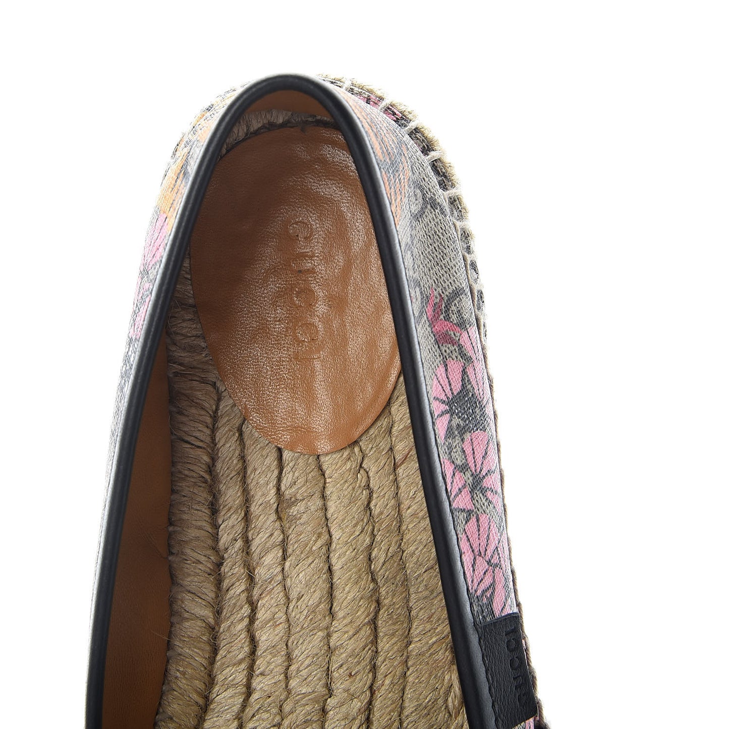 GG Supreme Monogram Bengal Espadrilles 38 Beige Pink