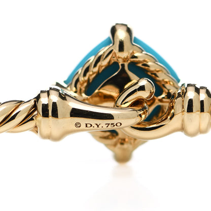 David Yurman 18K Yellow Gold Diamond Turquoise Chatelaine Bracelet 4 of 4