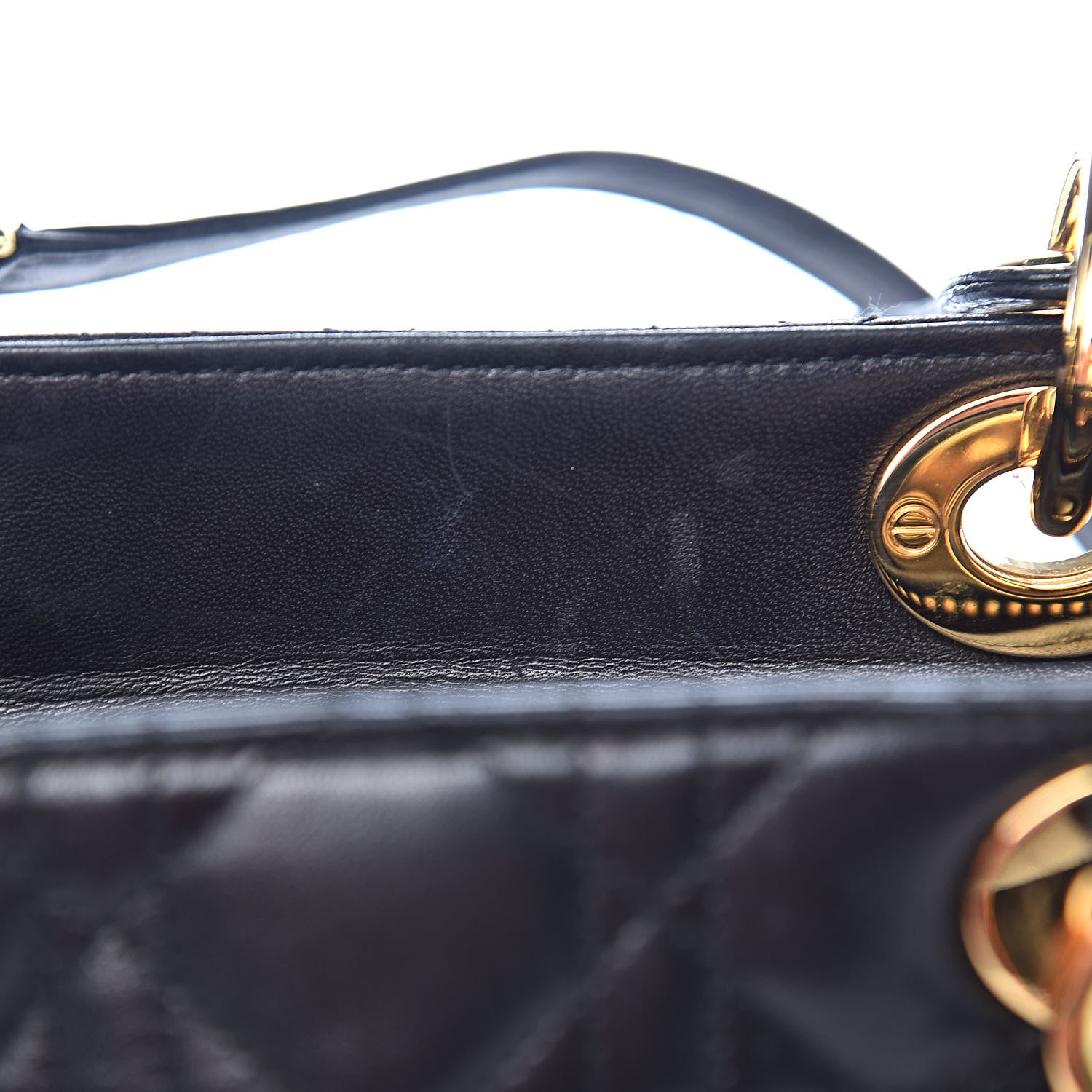 Christian Dior Lambskin Cannage Medium Lady Dior Black 9 of 13