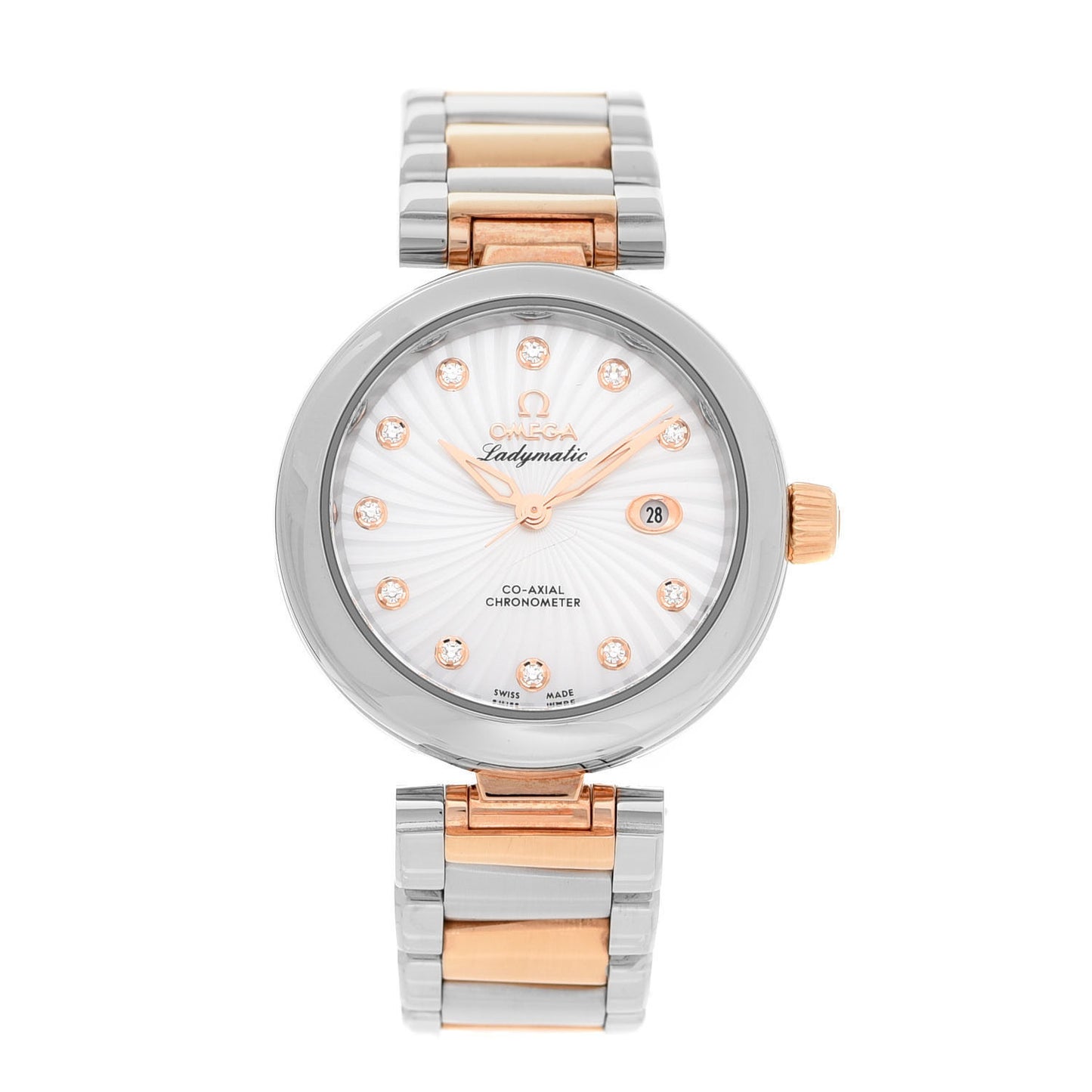 Stainless Steel 18K Red Gold Diamond 34mm Ladymatic Co-Axial Automatic Watch 425.20.34.20.55.001