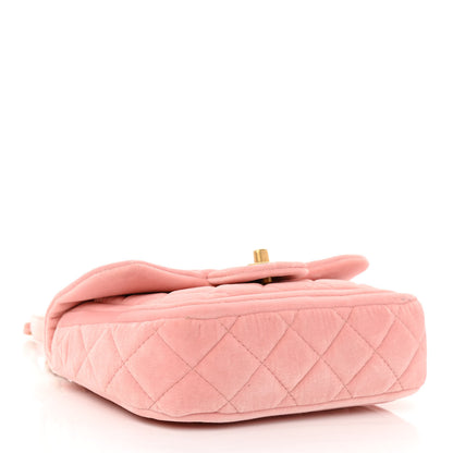 Chanel Velour Quilted Mini Double Frame Flap Rose 4 of 11