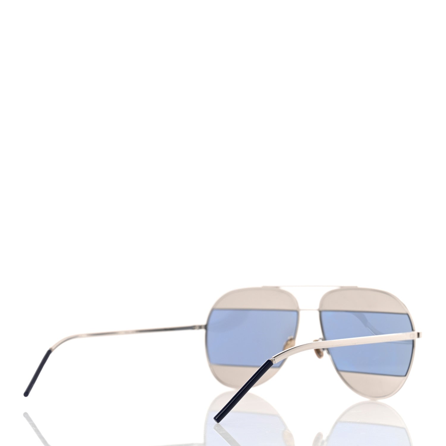 Christian Dior Split 1 Aviator Sunglasses Silver Blue 4 of 6