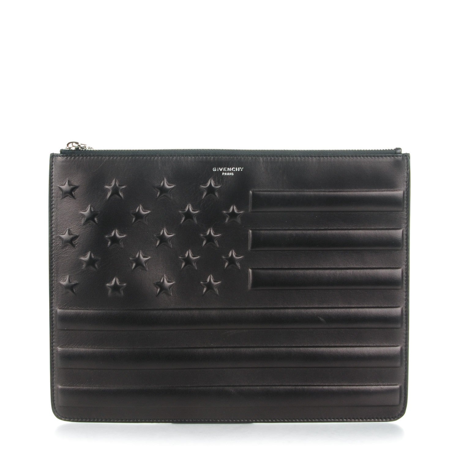 Givenchy Lambskin American Flag Embossed Pouch Black 1 of 7