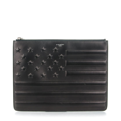 Givenchy Lambskin American Flag Embossed Pouch Black 1 of 7