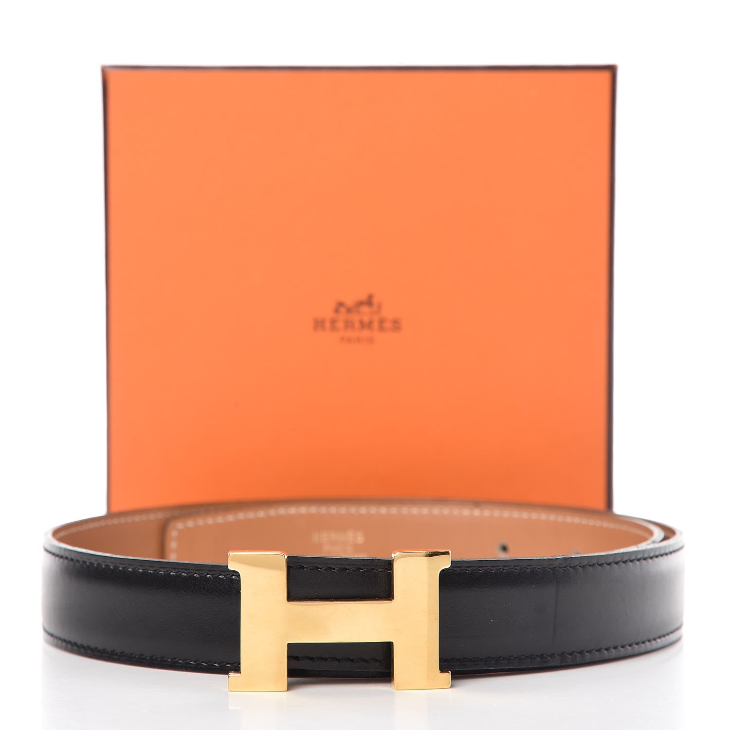 Hermes Chamonix Box 24mm Constance H Belt 65 Black Natural 11 of 11