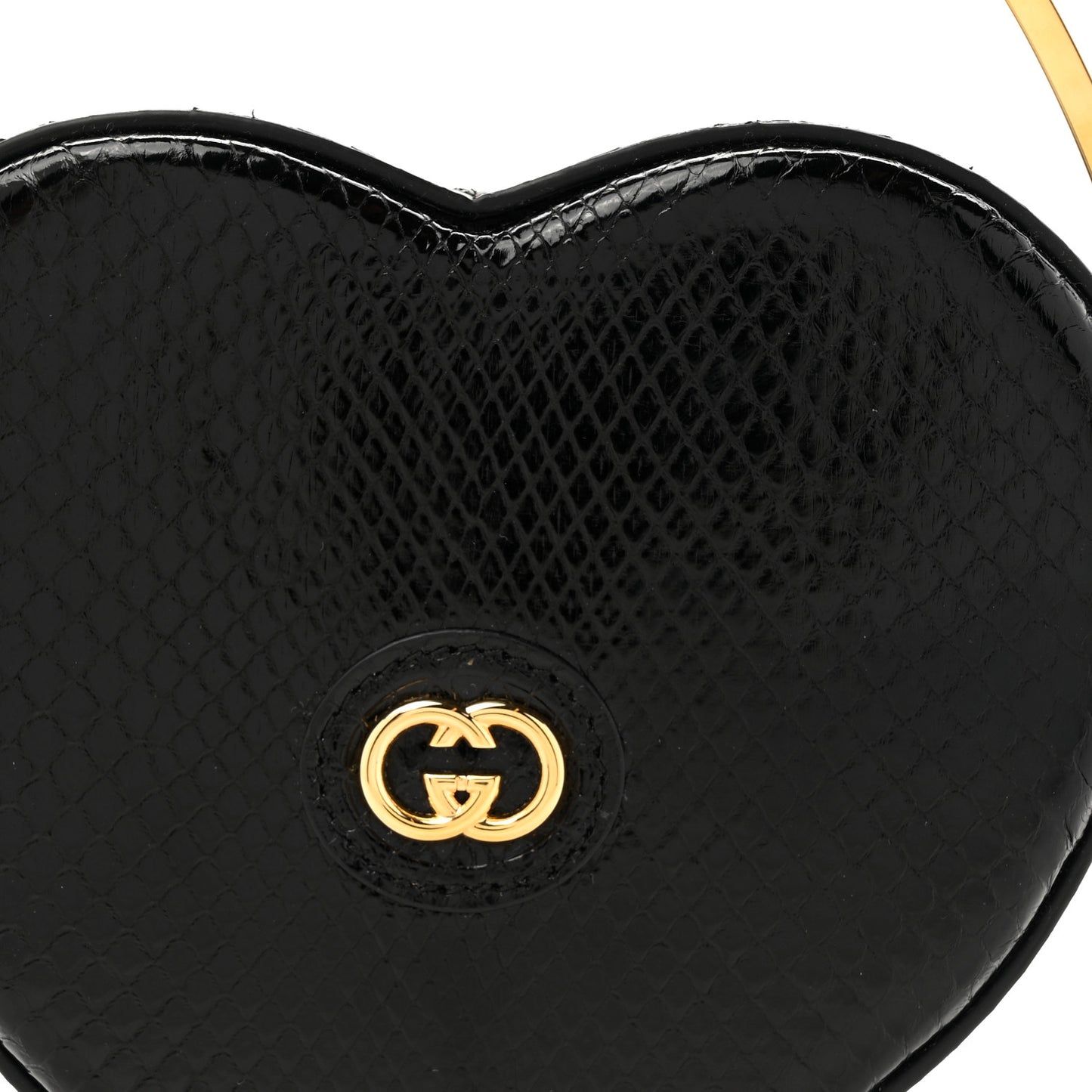 Snakeskin Broadway Mini Heart Top Handle Bag Black