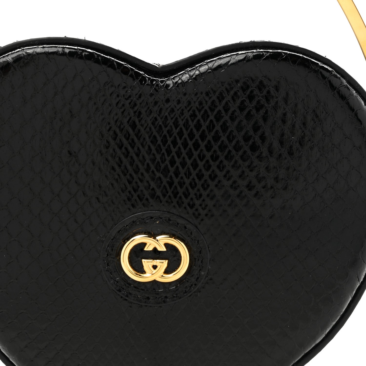 Gucci Snakeskin Broadway Mini Heart Top Handle Bag Black 8 of 10