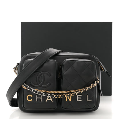 Chanel Calfskin Quilted Small Camera Case Black 11 of 11