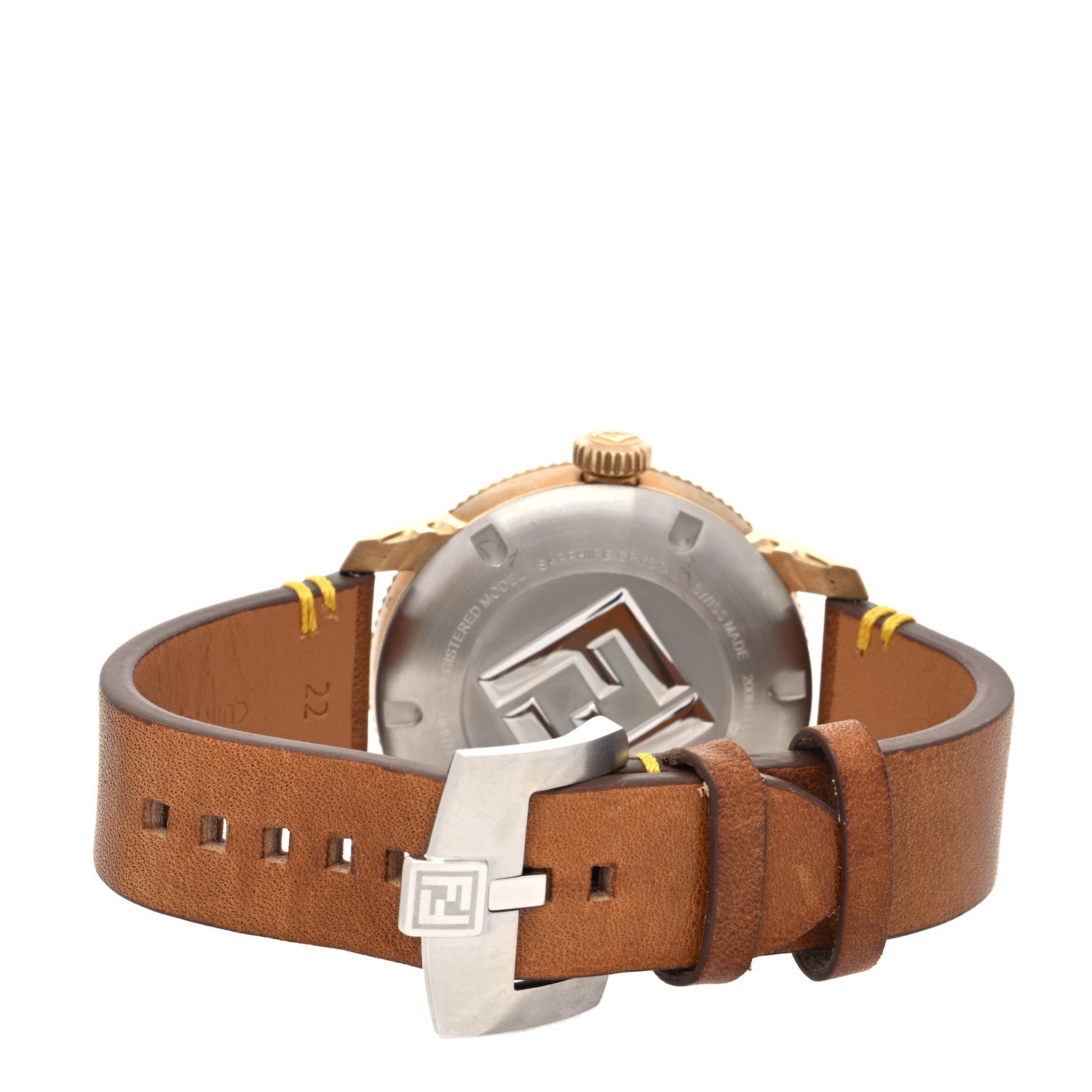 Fendi Stainless Steel Bronze Calfskin 42mm Aqua Diver Automatic Watch Green 3 of 5
