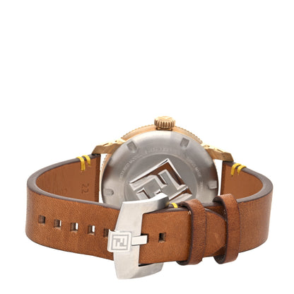 Fendi Stainless Steel Bronze Calfskin 42mm Aqua Diver Automatic Watch Green 3 of 5