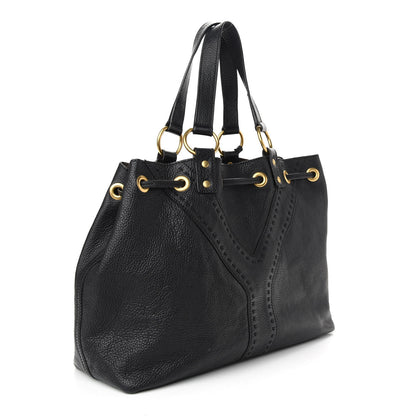 Saint Laurent Calfskin Reversible Double Sac Y Tote Black Brown 2 of 11