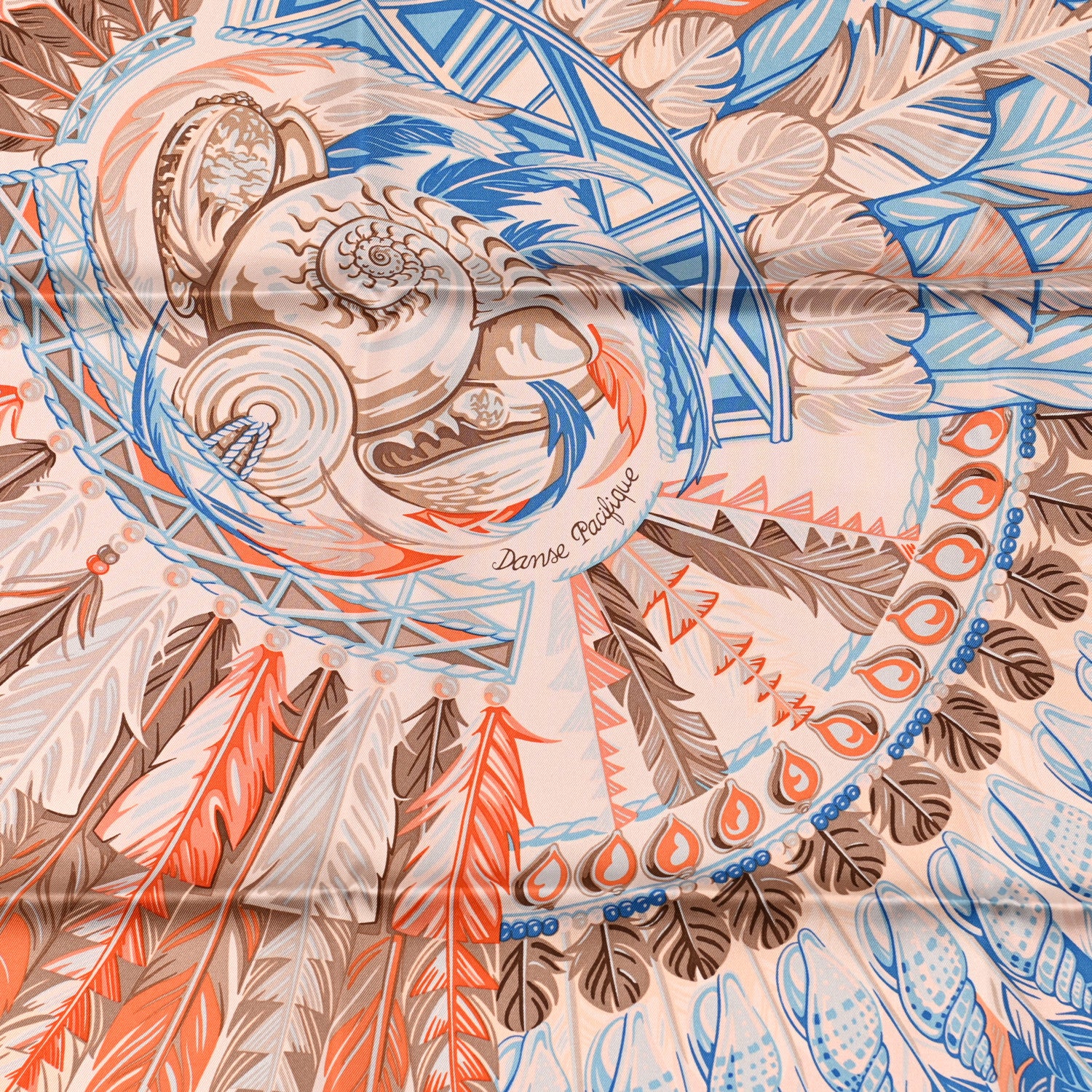 Hermes Silk Danse Pacifique Scarf140 Rose The Bleu 3 of 5
