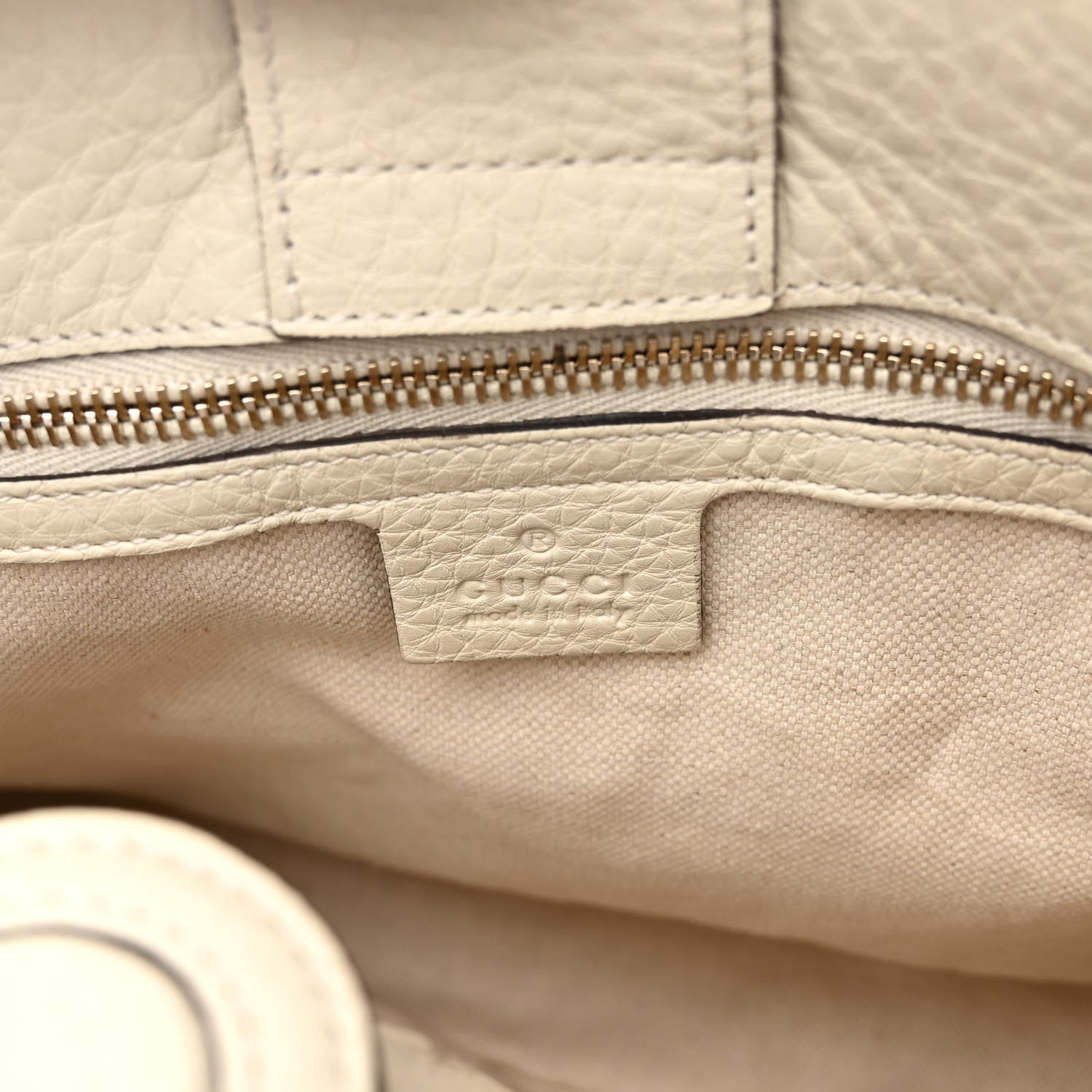 Gucci Calfskin Small Bamboo Shopper Tote White 7 of 11