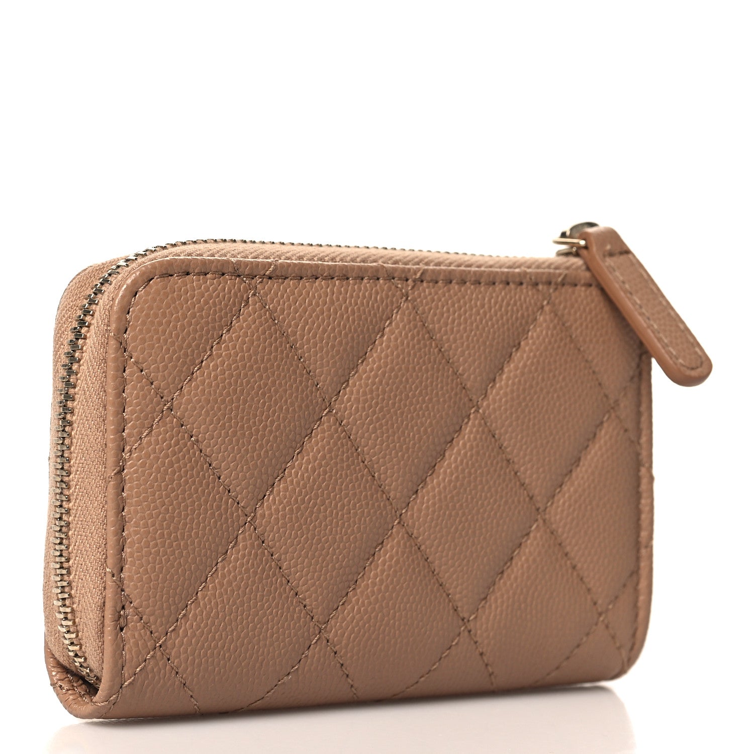 Chanel Caviar Quilted Zipped Key Holder Case Dark Beige 3 of 8